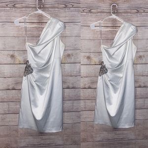 White David's Bridal One Shoulder Gown